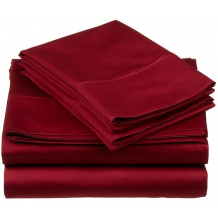 Superior  530 Thread Count Egyptian Cotton California King Sheet Set Solid  Burgundy 530CKSH SLBG
